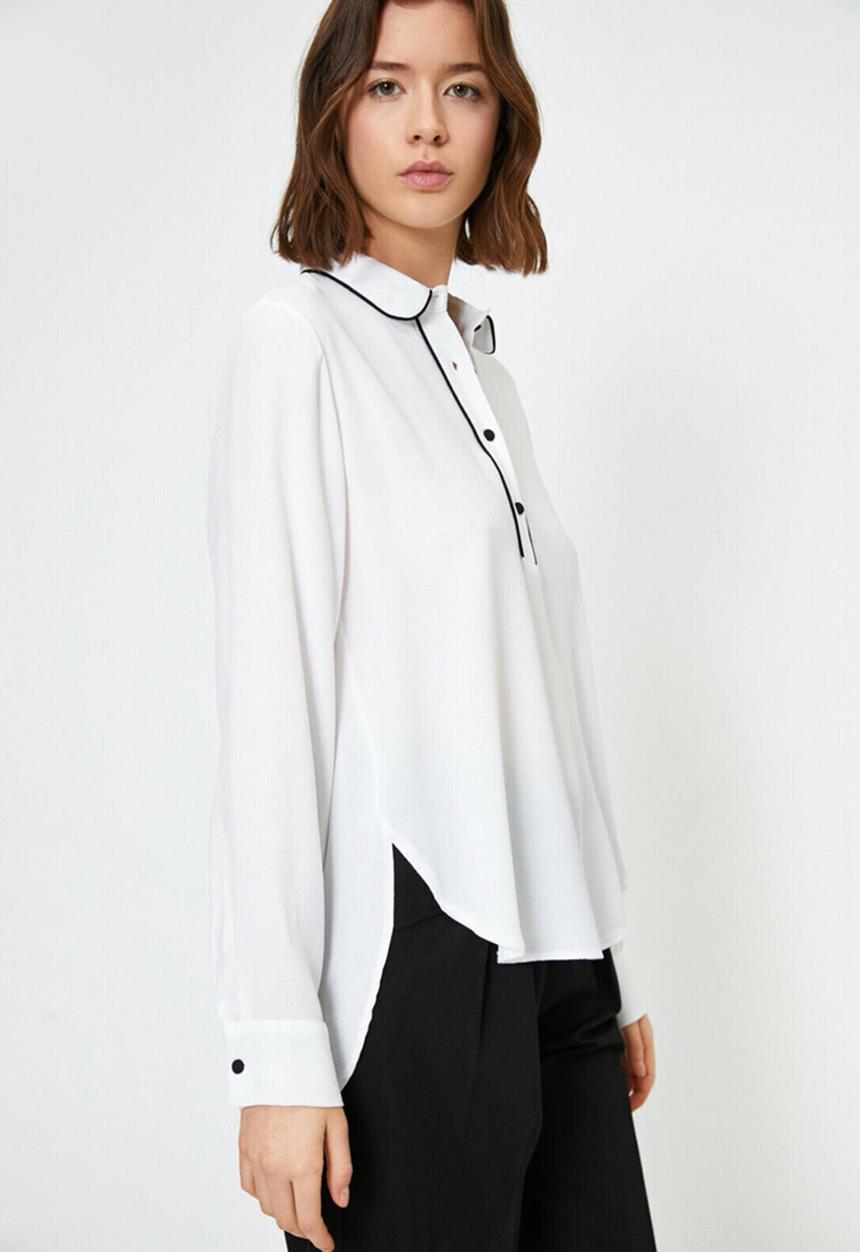 Koton - Long sleeve relaxed fit shirt - white