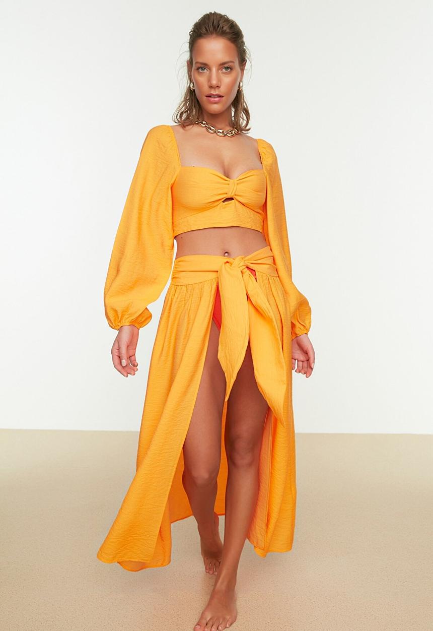 Trendyol - Print detail bottom & top set  - orange