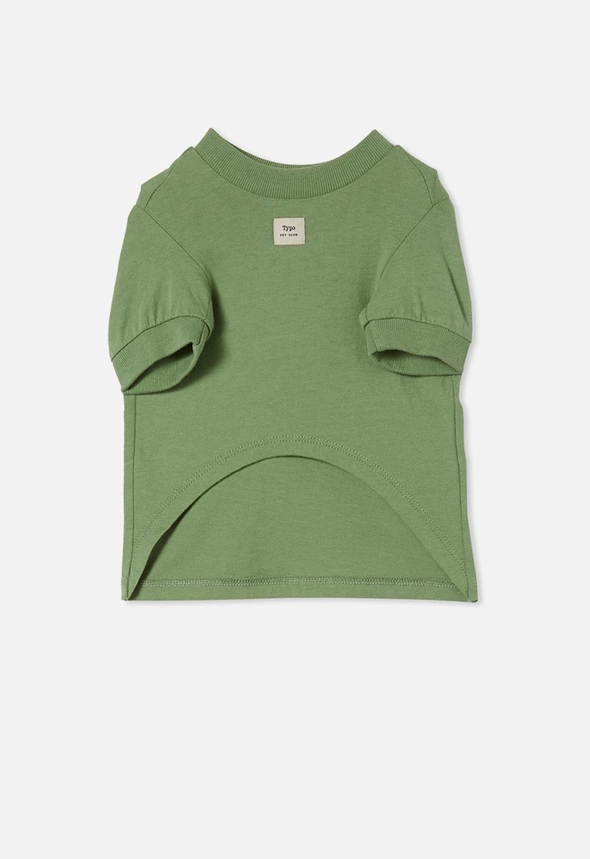 Typo - Pet club dog tee -  heritage green hungry