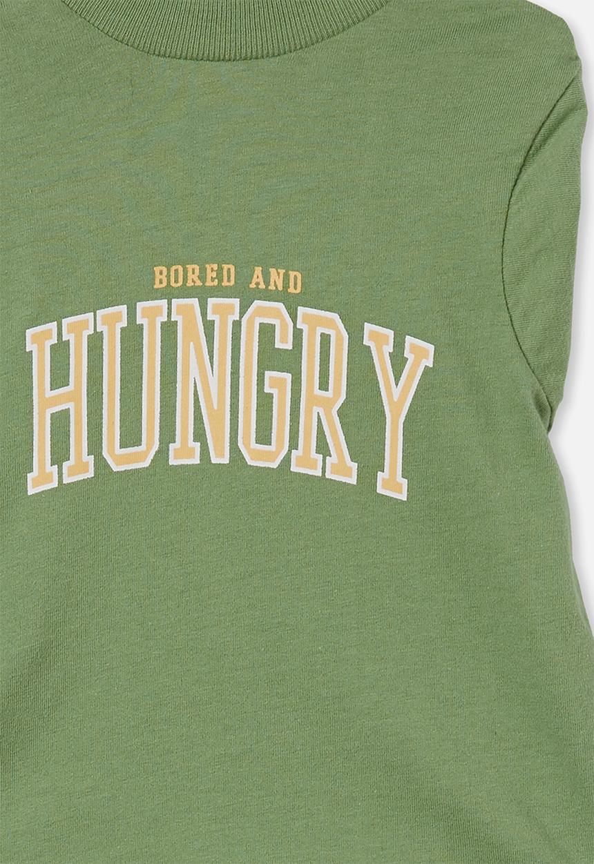 Typo - Pet club dog tee -  heritage green hungry