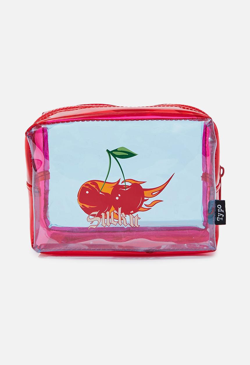 Typo - Niki clear pencil case - suck it cherries