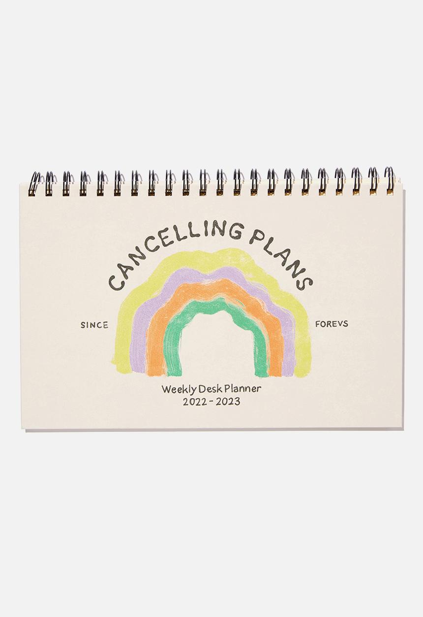 Typo - 2022 23 wide desk calendar - rainbow cancelling plans