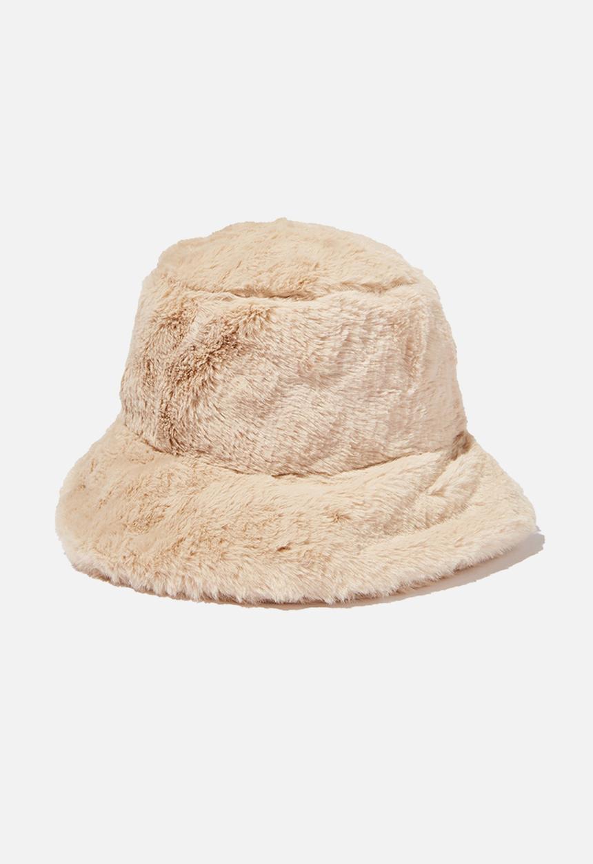 Rubi - Bianca textured bucket hat - sand fluffy