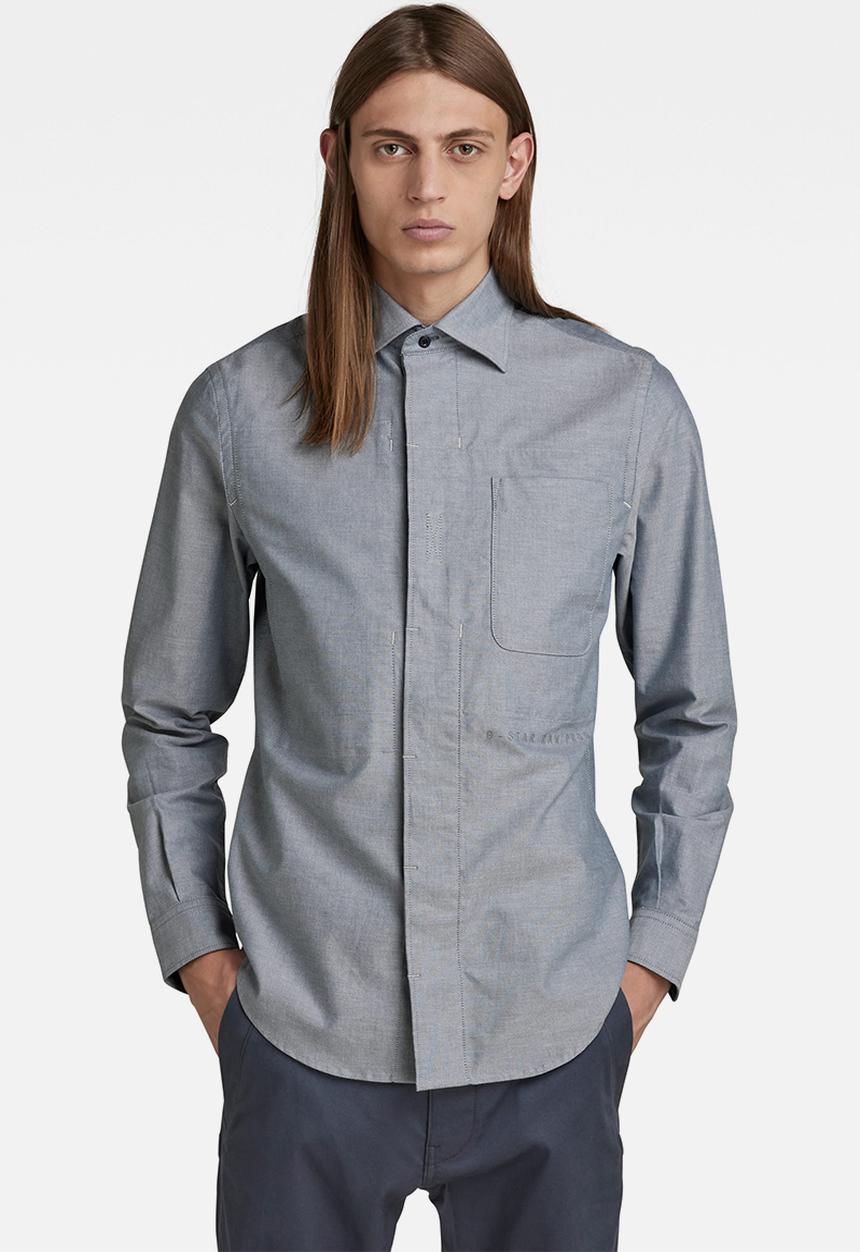 G-STAR - Secret utility reg shirt - nitro/white oxford