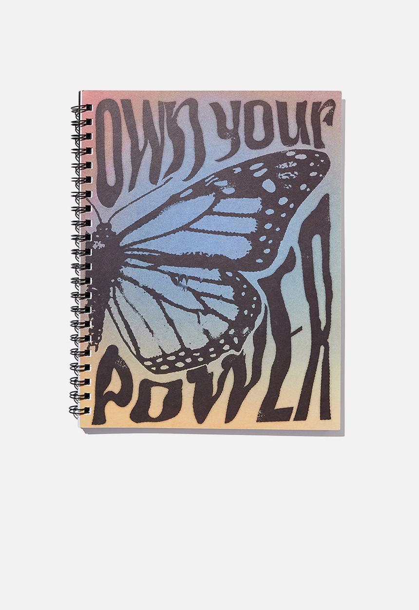 Typo - A4 campus notebook recycled - own your power butterfly