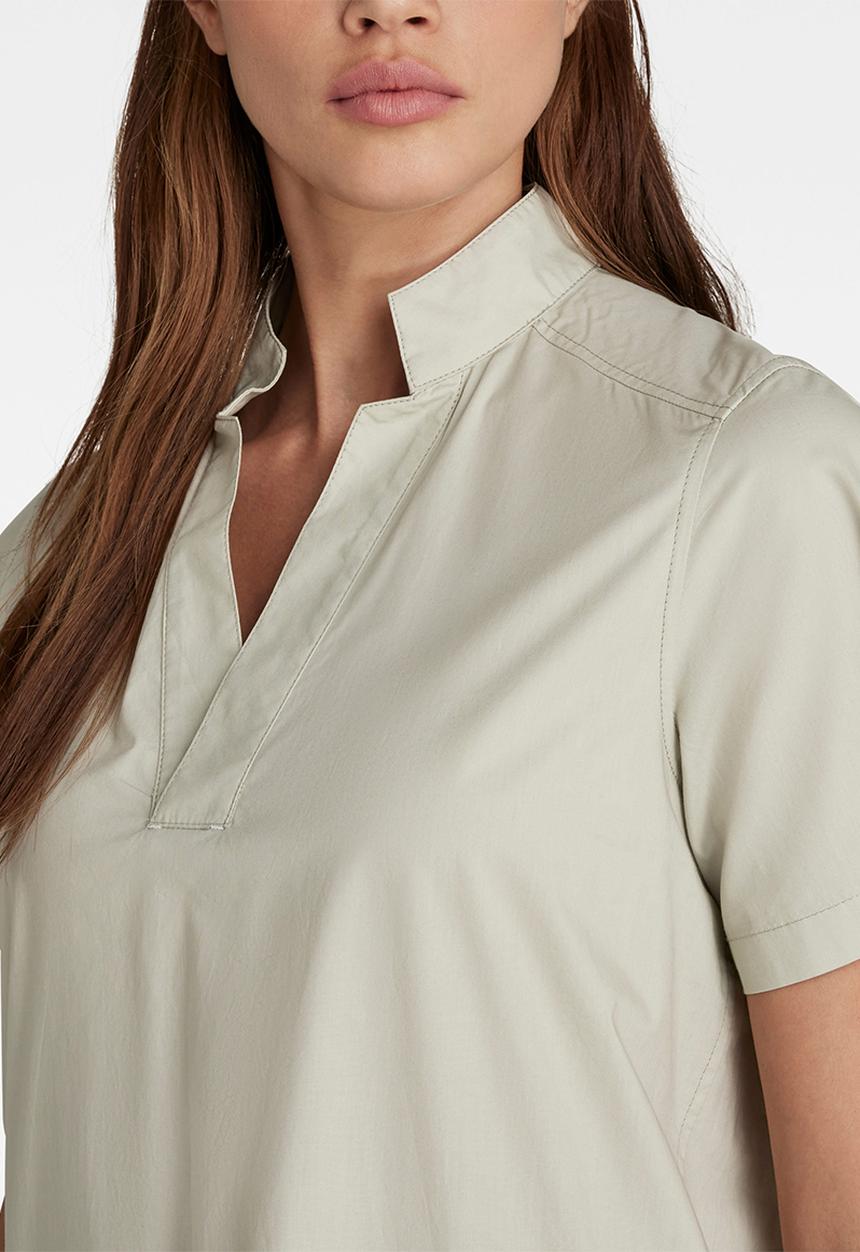 G-STAR - Millery v neck shirt  short sleeve dress - mineral gray