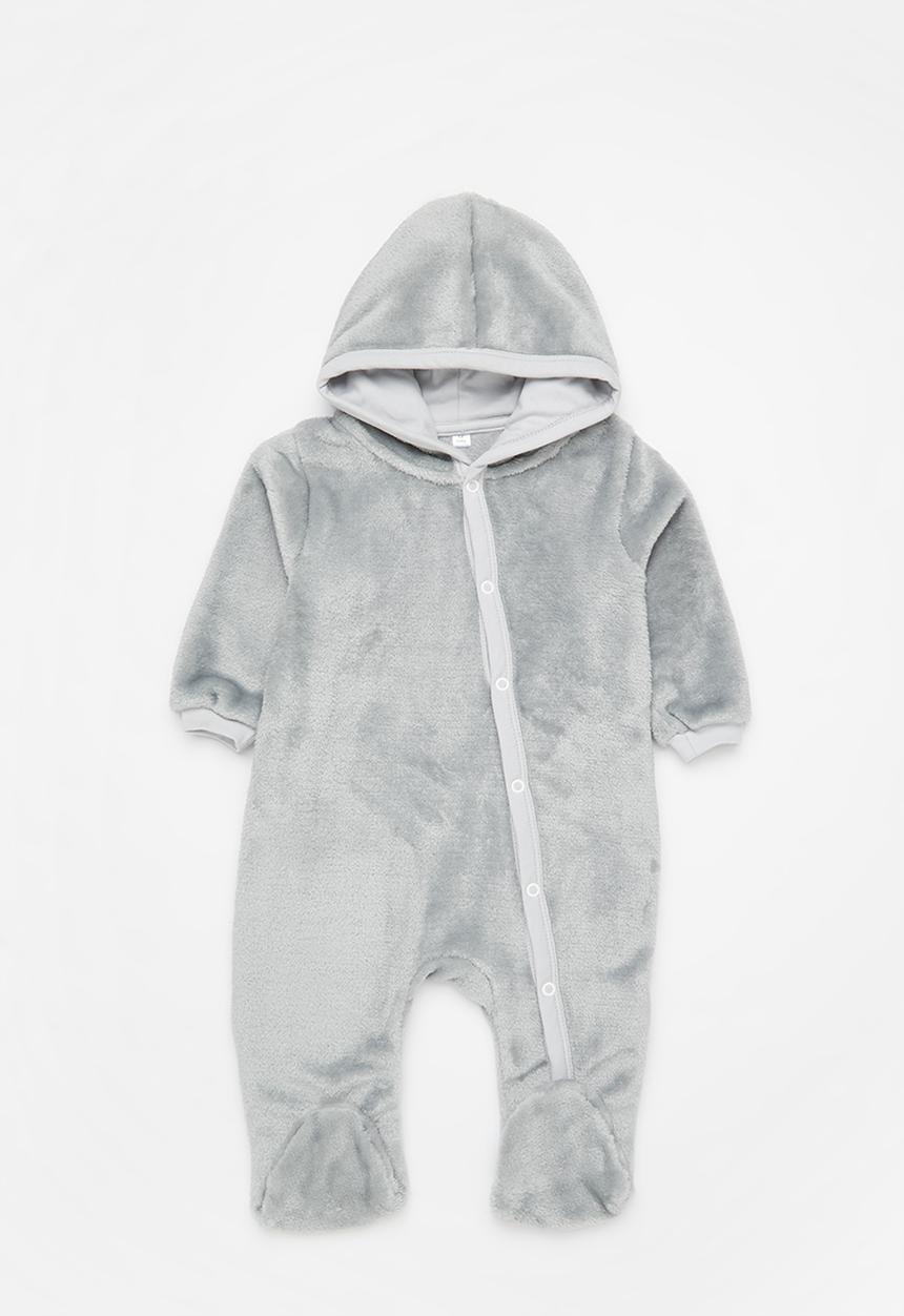 Pop Candy - Boys sherpa sleepsuit - silver
