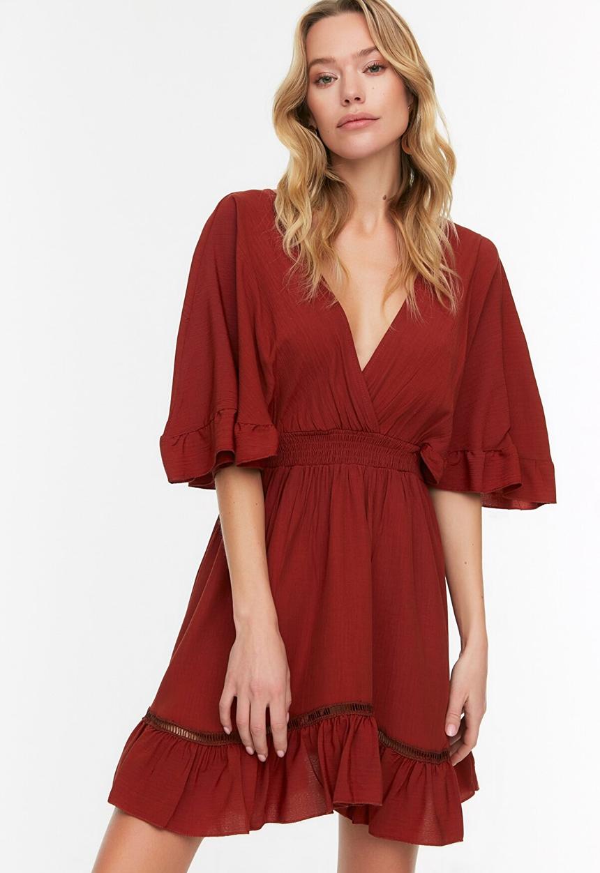 Trendyol - Flounce beach dress - cinnamon
