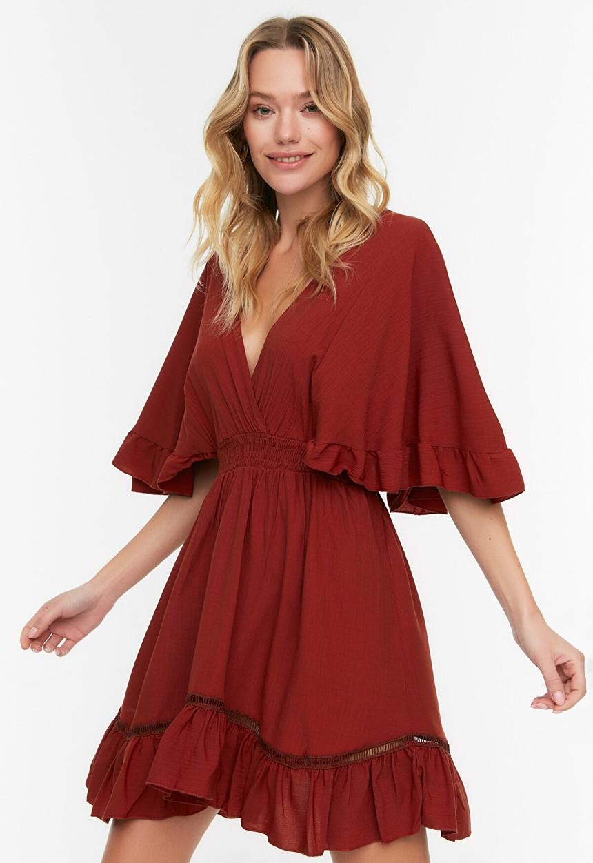 Trendyol - Flounce beach dress - cinnamon