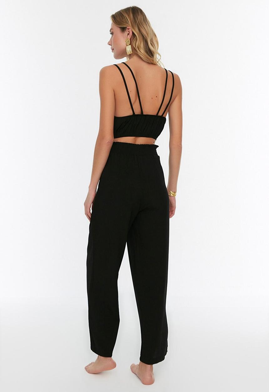 Trendyol - Ruffle detailed bottom-top set - black