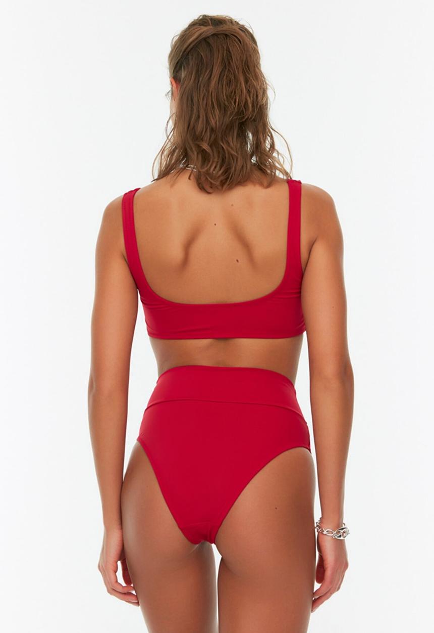 Trendyol - High waist bikini set - burgundy