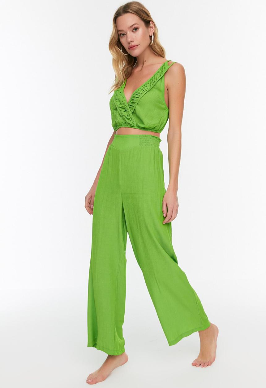 Trendyol - Ruffle detailed bottom-top set - green
