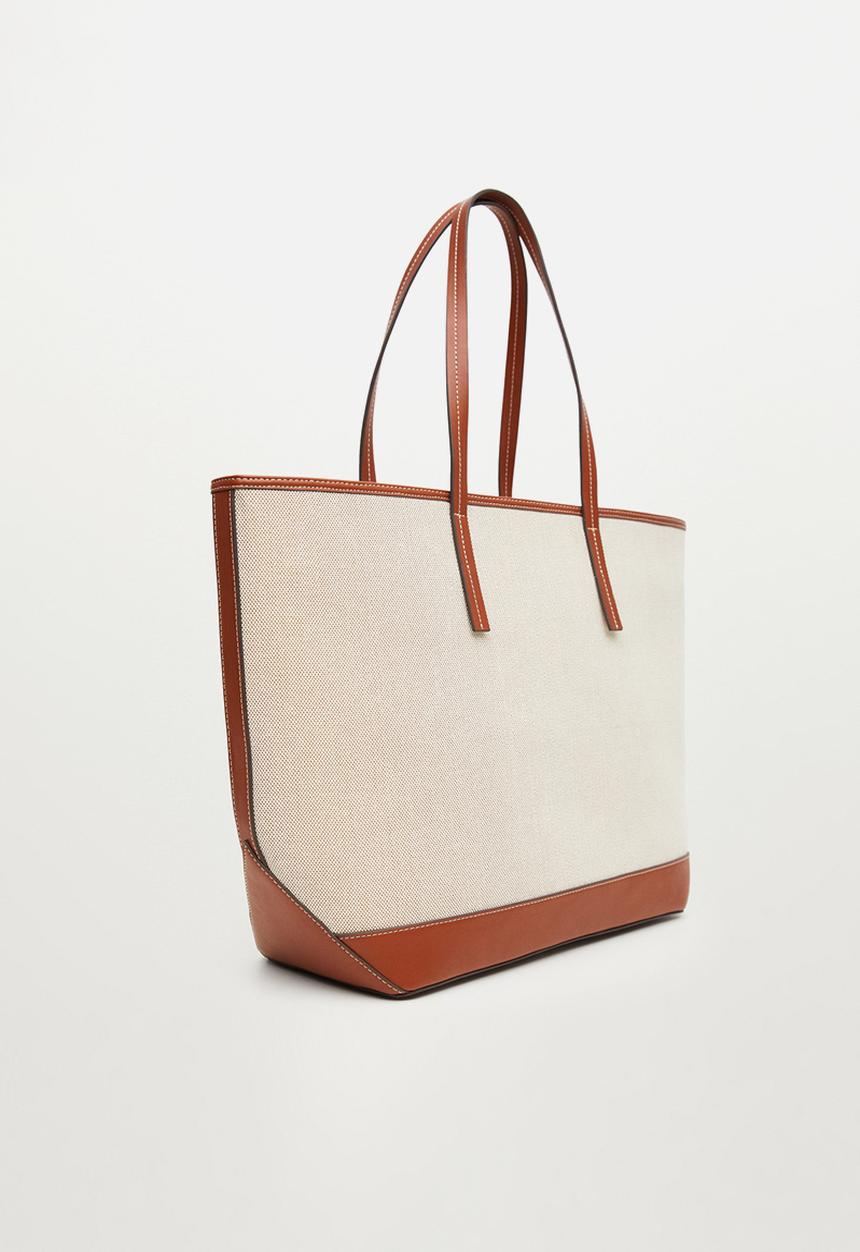 MANGO - Canvas shopper bag - neutral