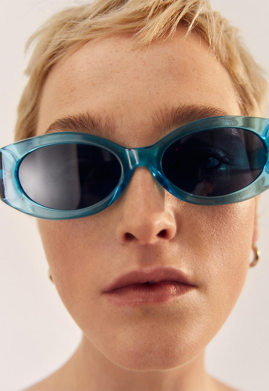 MANGO - Acetate frame sunglasses - blue
