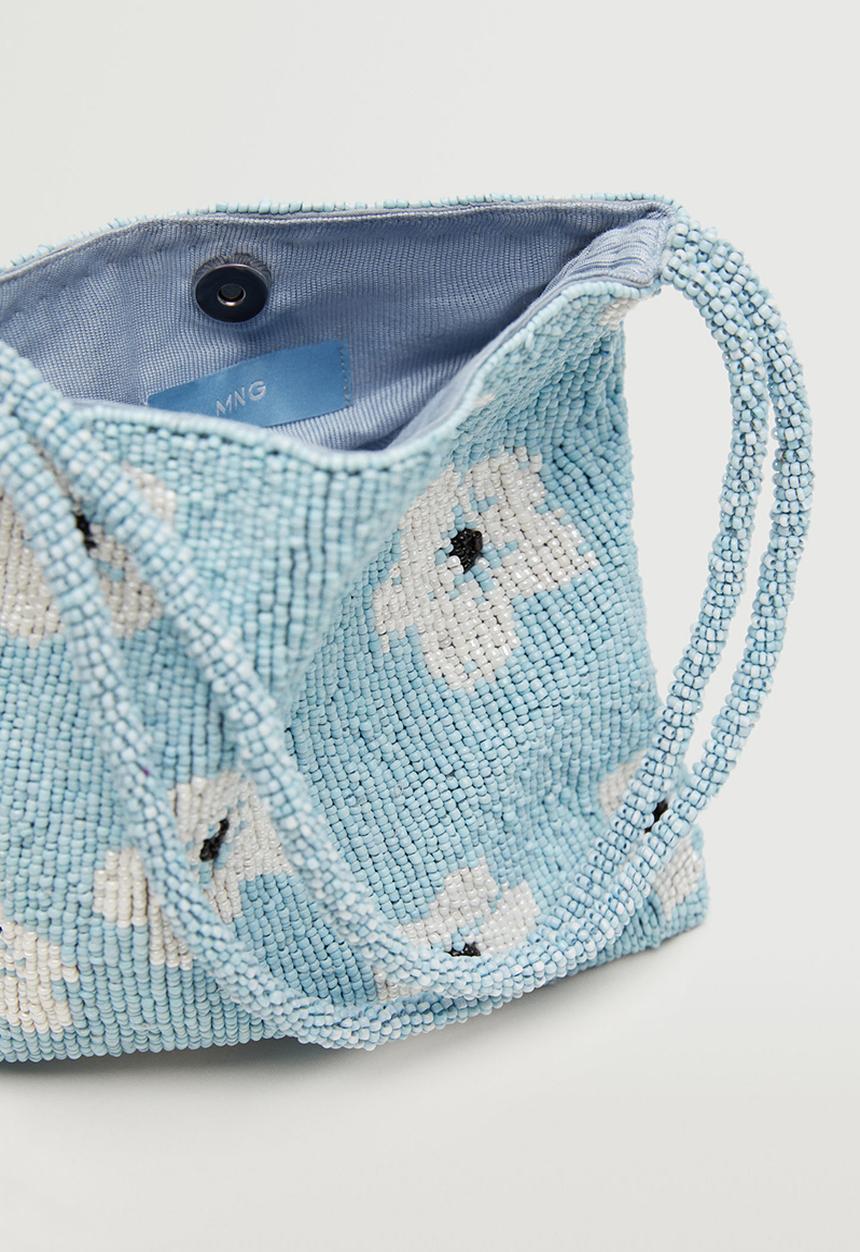 MANGO - Beaded mini bag - blue