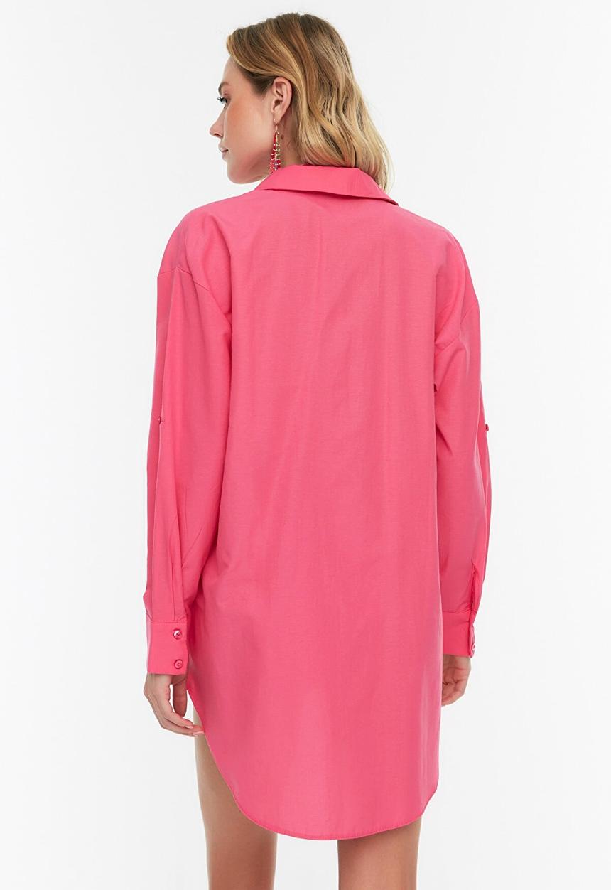 Trendyol - Tunic oversized shirt - pink