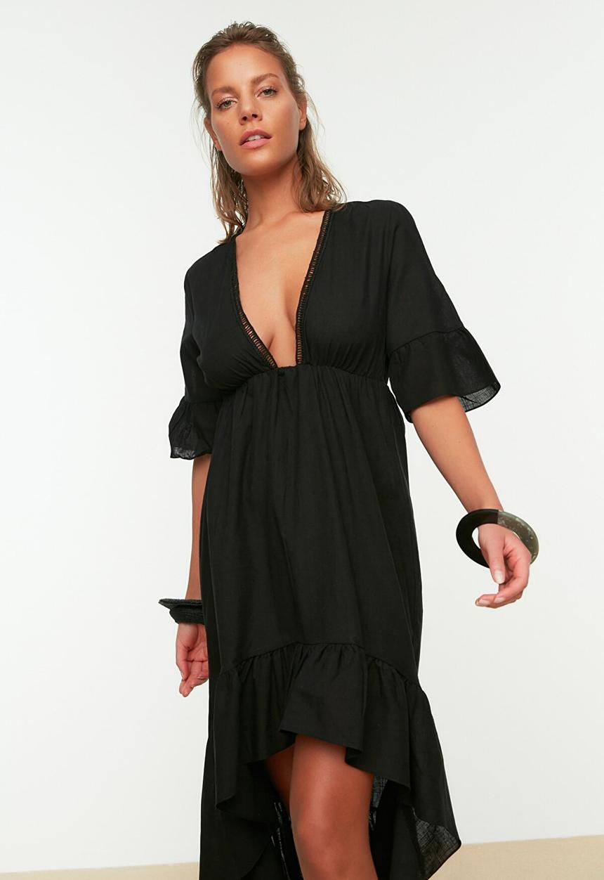Trendyol - Ruffle detailed beach dress  - black