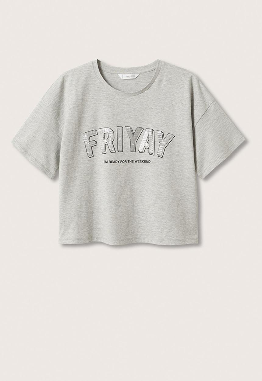 MANGO - T-shirt friyay - grey