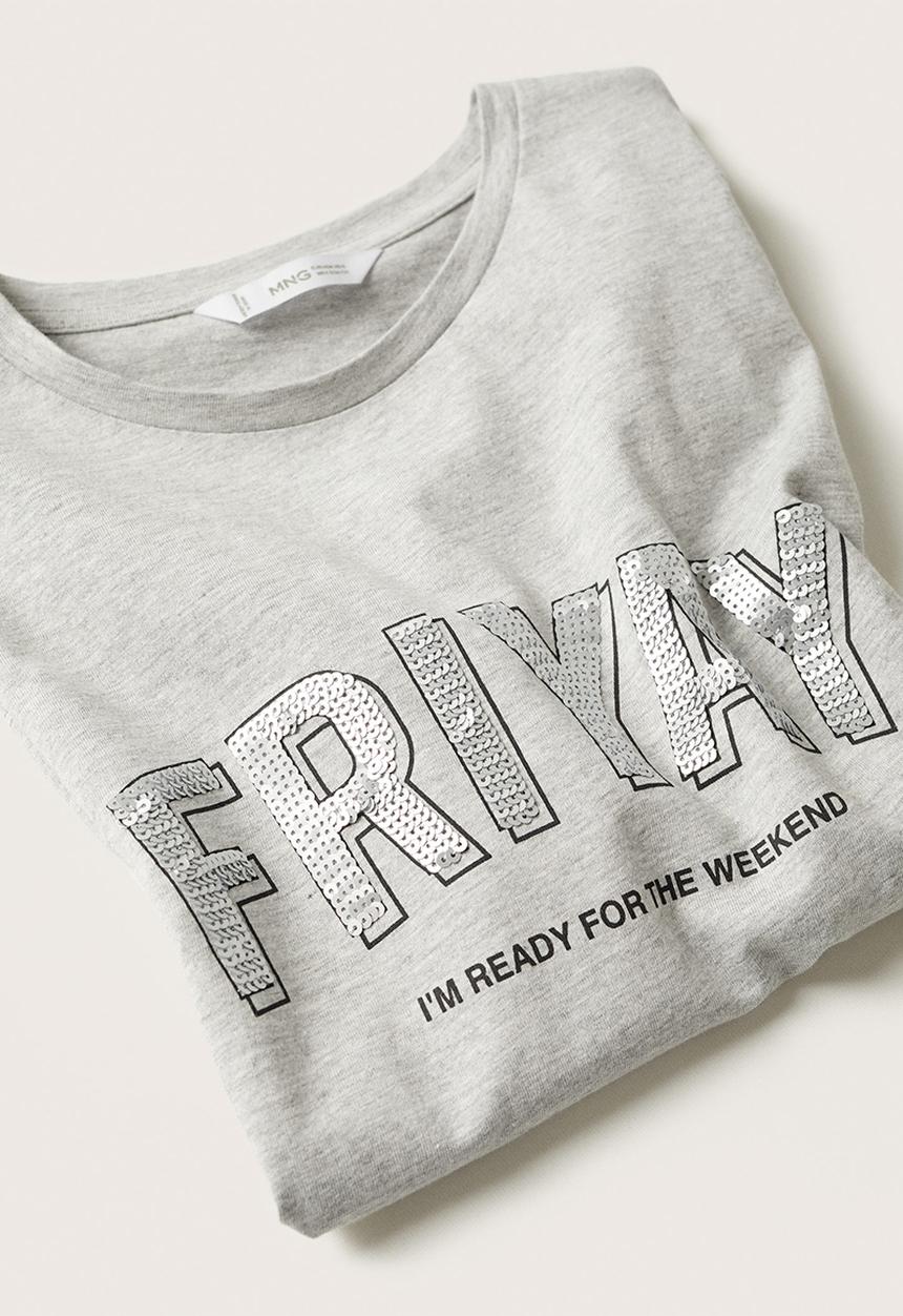 MANGO - T-shirt friyay - grey