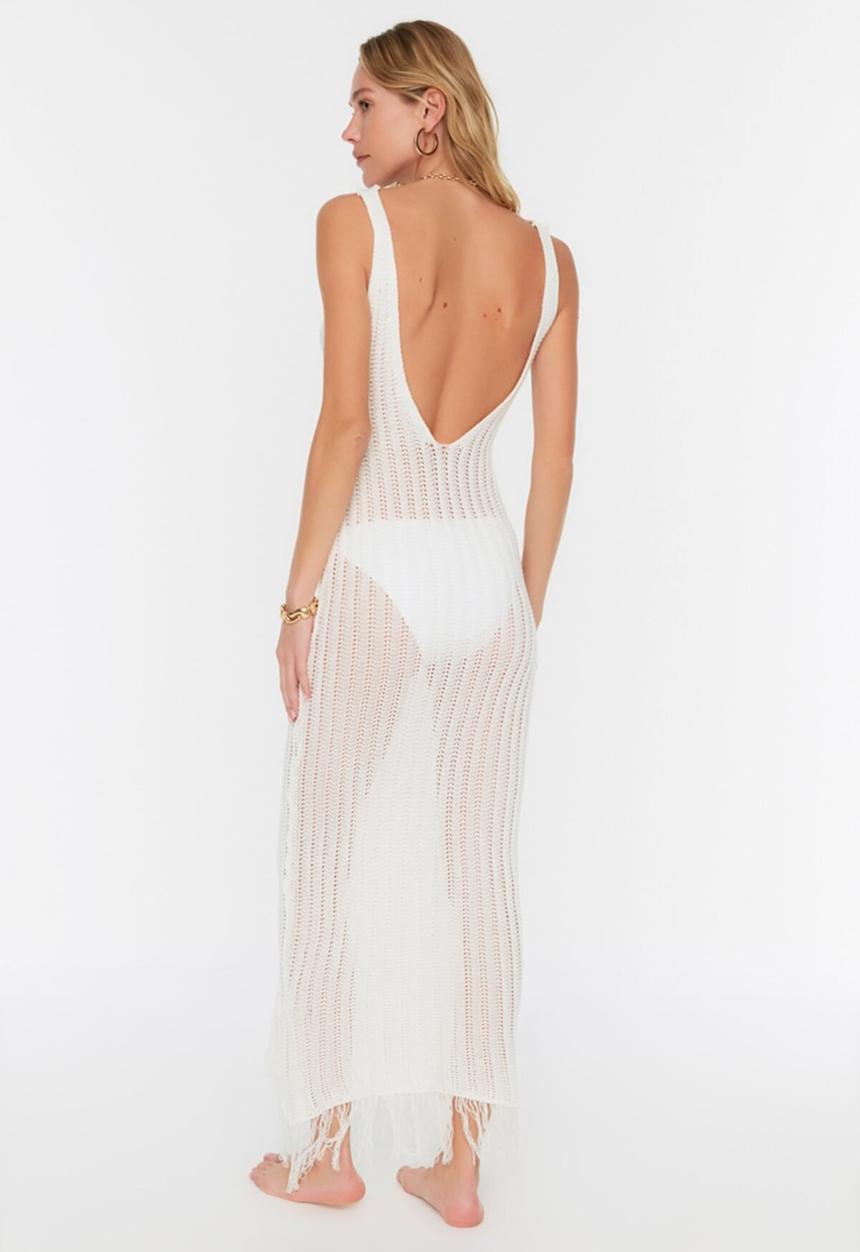 Trendyol - Knit beach dress - white