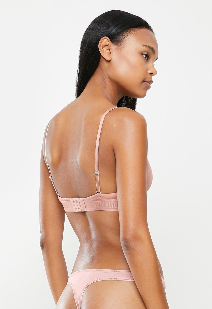 Superdry. - Ribbed tri bralette - misty rose