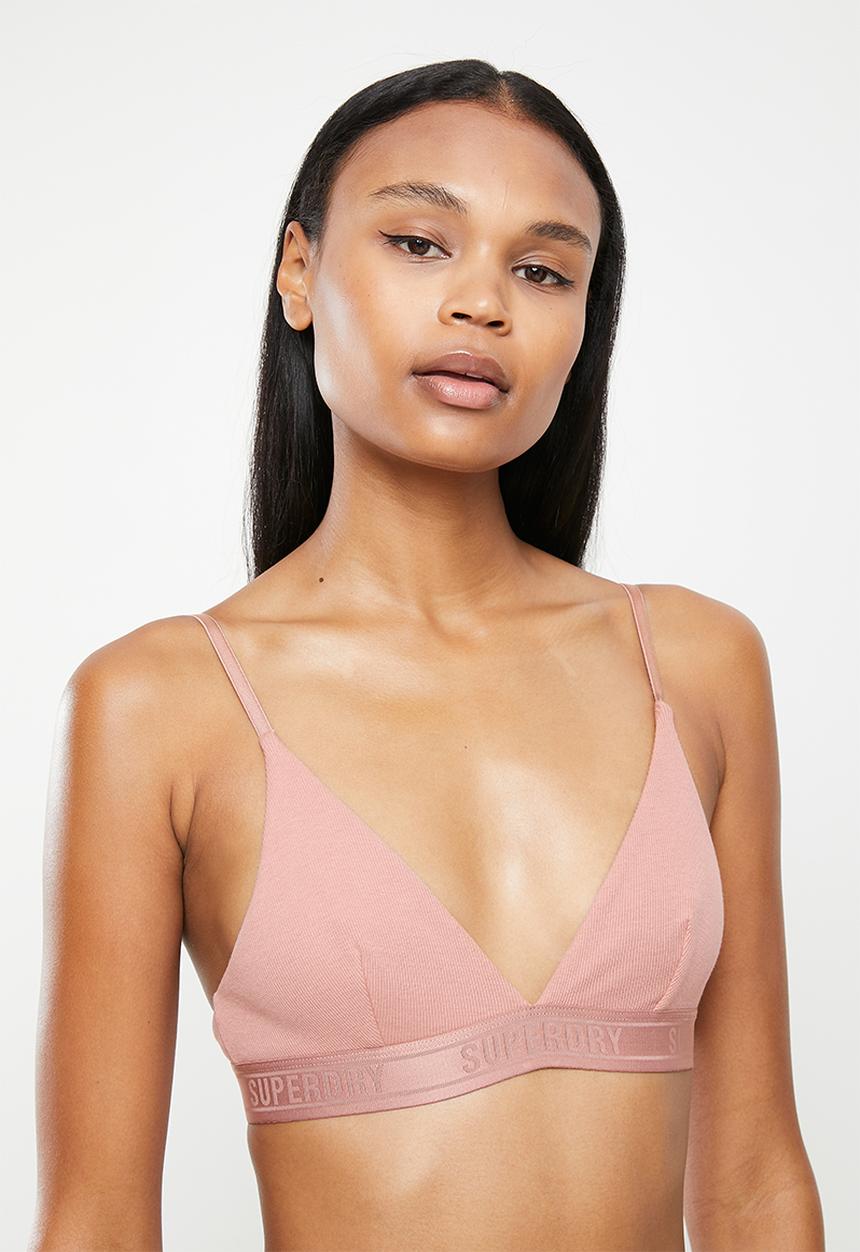 Superdry. - Ribbed tri bralette - misty rose