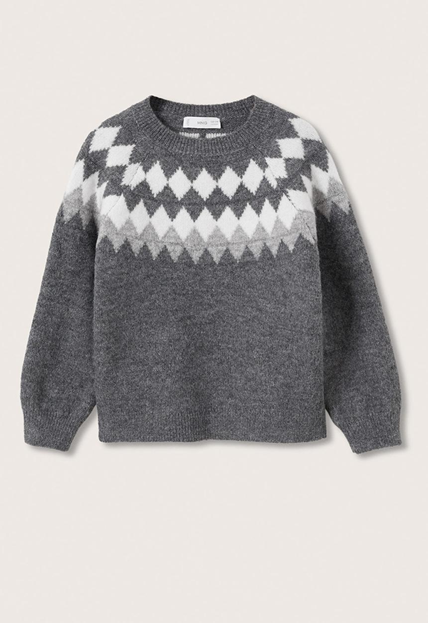 MANGO - Sweater crunch - grey
