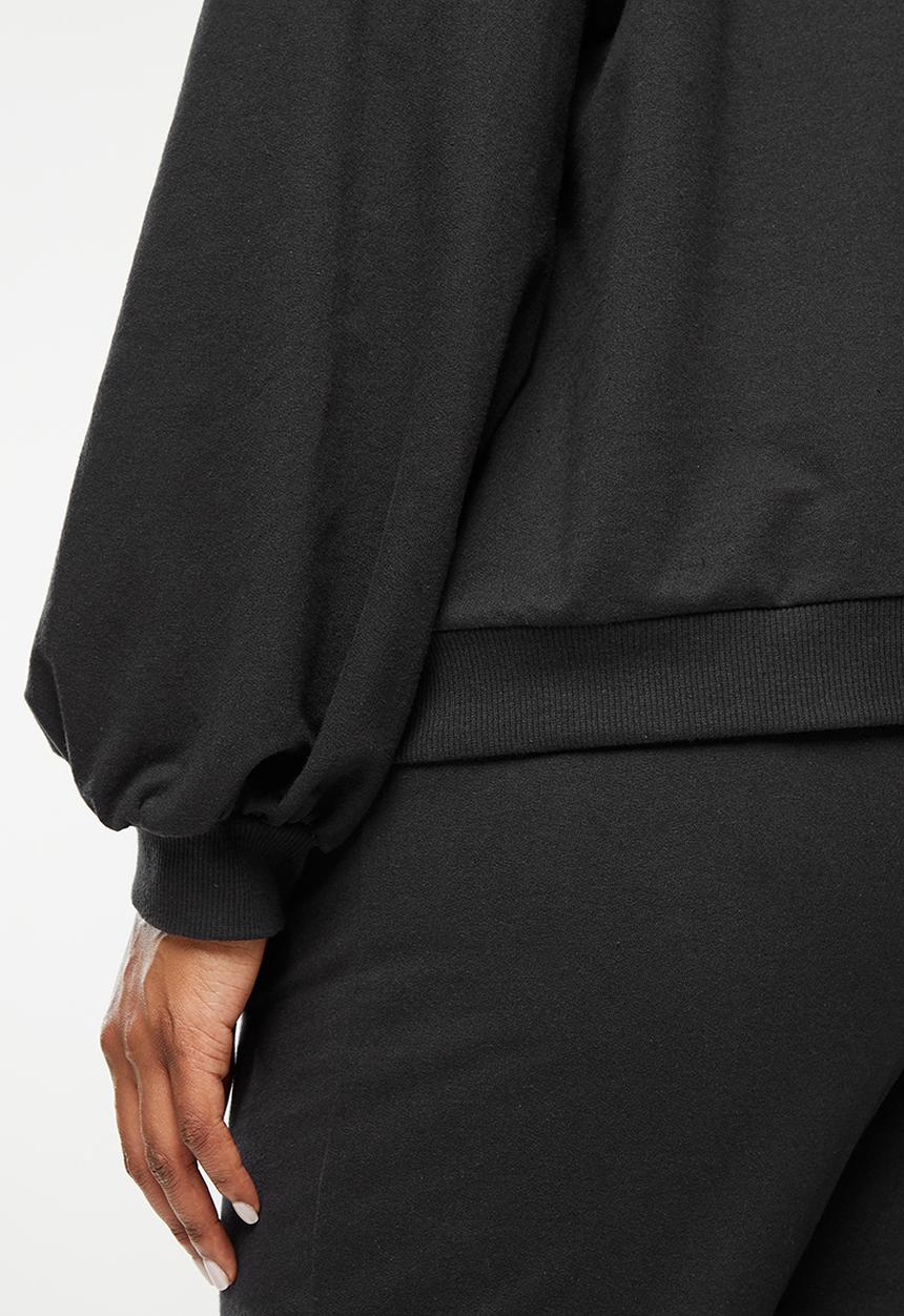 Me&B - Plus ballon sleeve sweatshirt - black