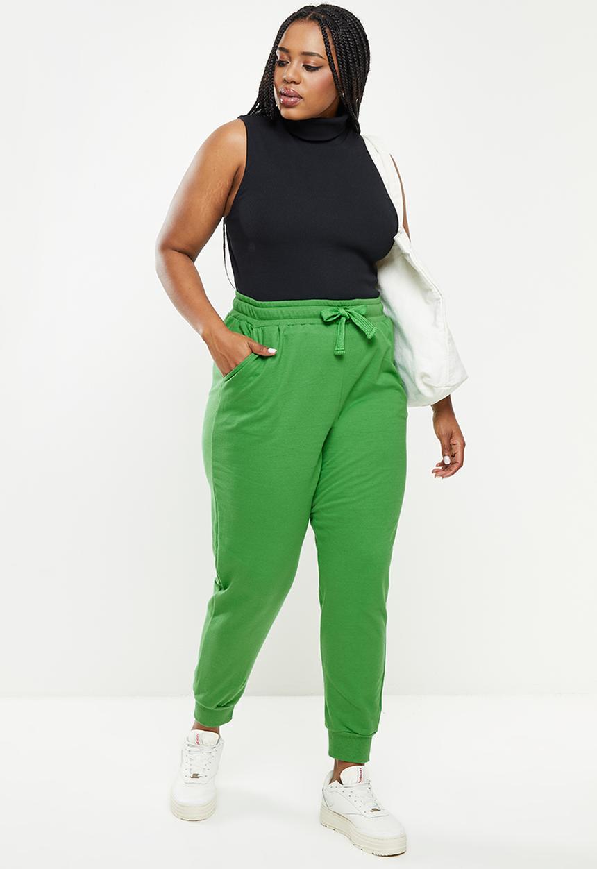 Me&B - Plus cotton fleece pants - green