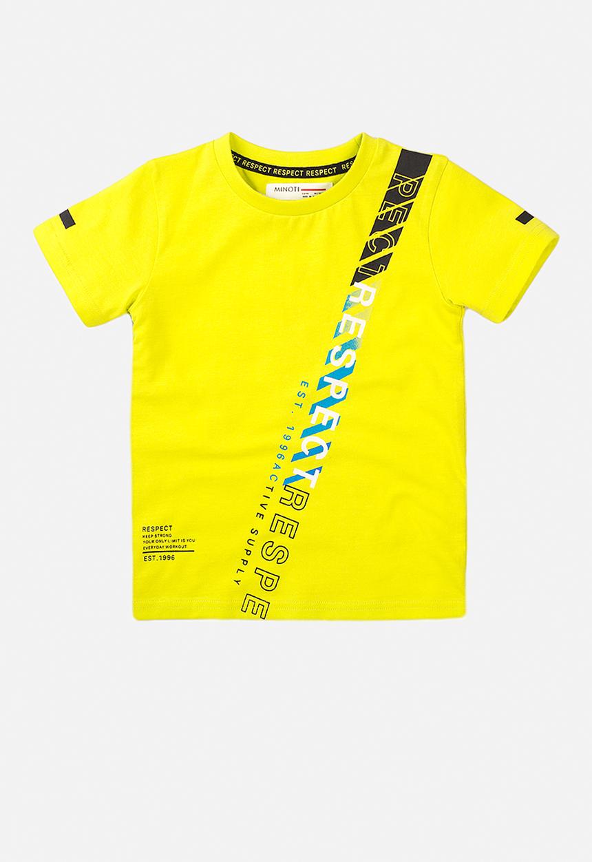 MINOTI - Respect print tshirt - neon yellow