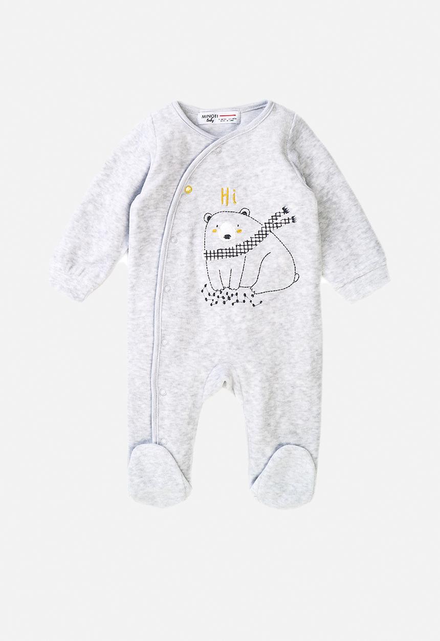 MINOTI - Long sleeve sleepsuit - black cream