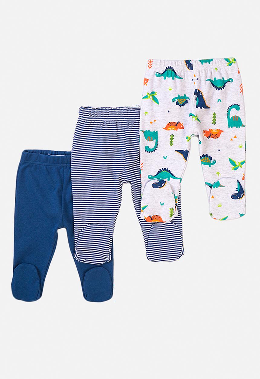 MINOTI - 3-pack baby leggings - blue & multi