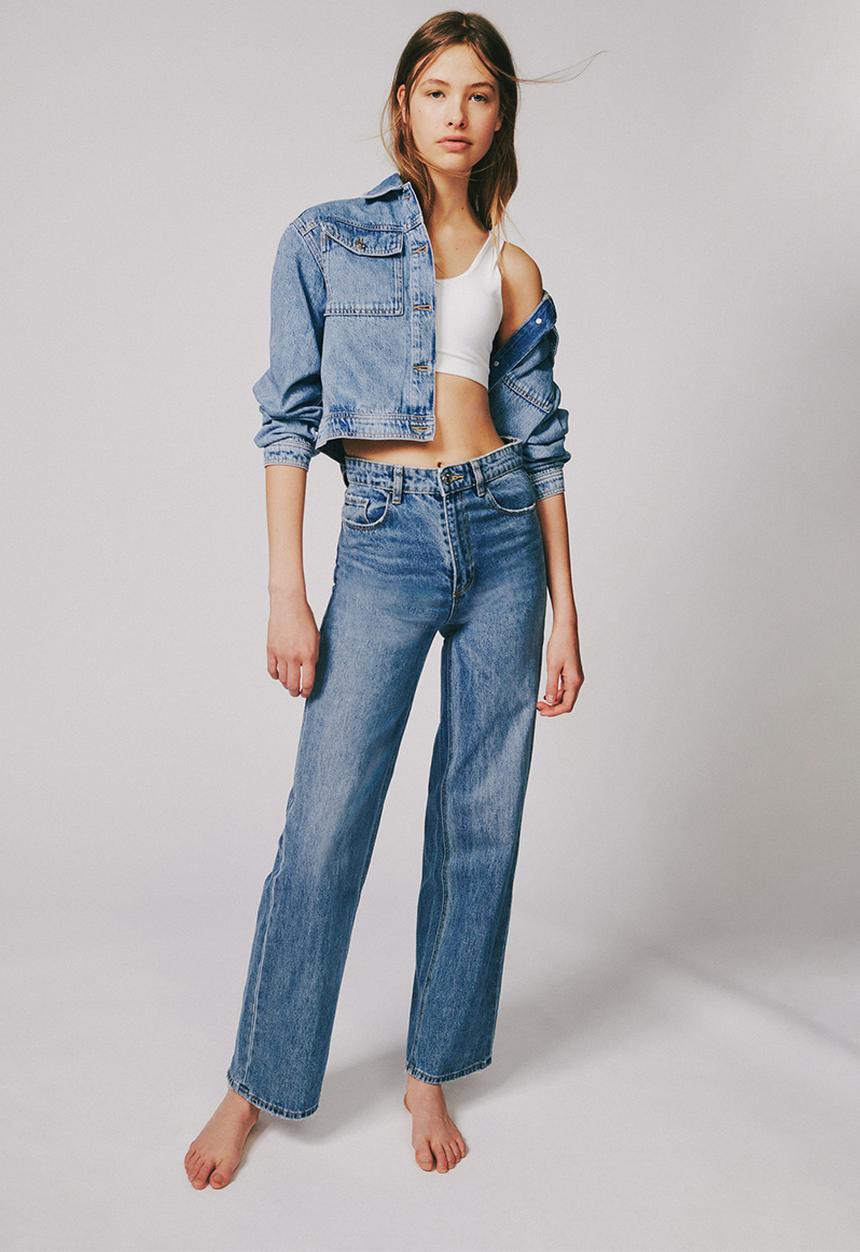 MANGO - Jacket cropped - blue