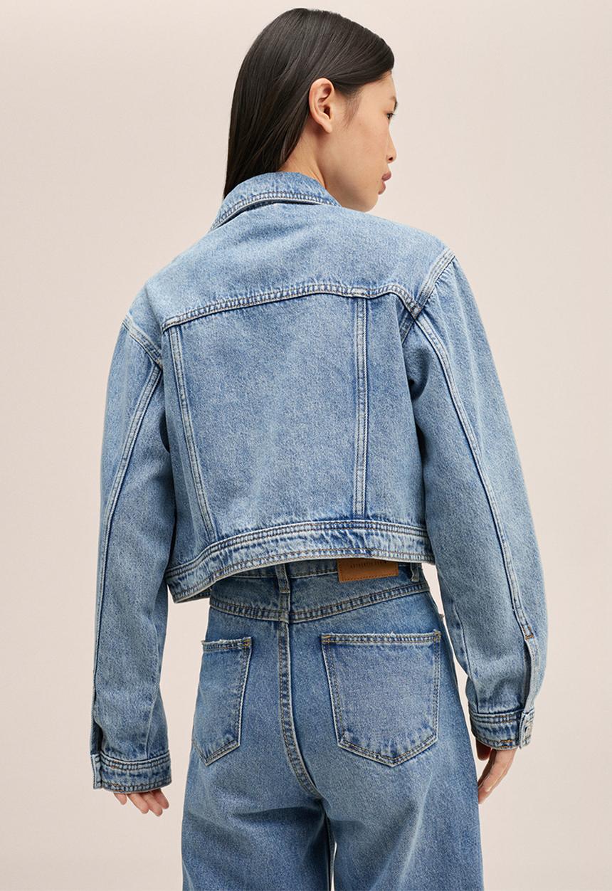 MANGO - Jacket cropped - blue