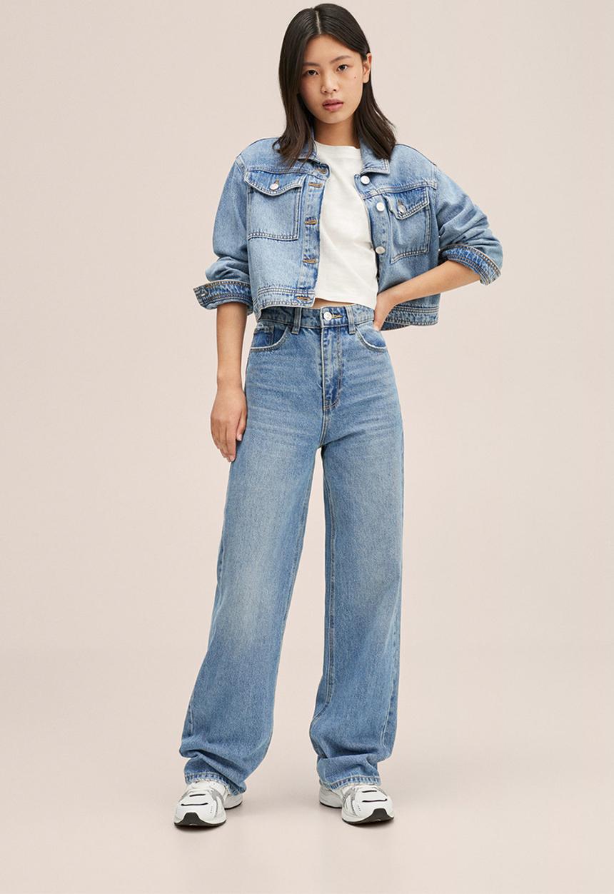 MANGO - Jacket cropped - blue