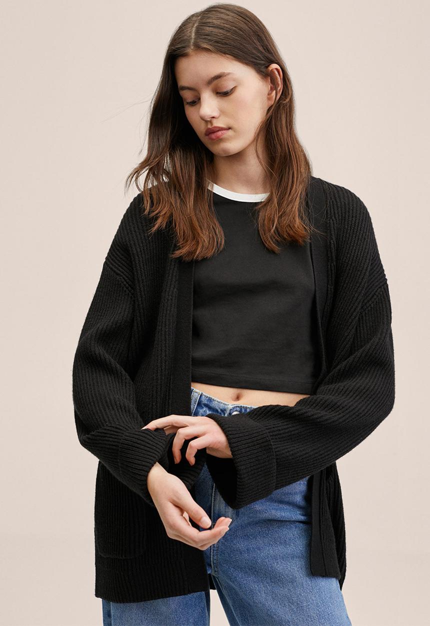 MANGO - Cardigan tinta - black