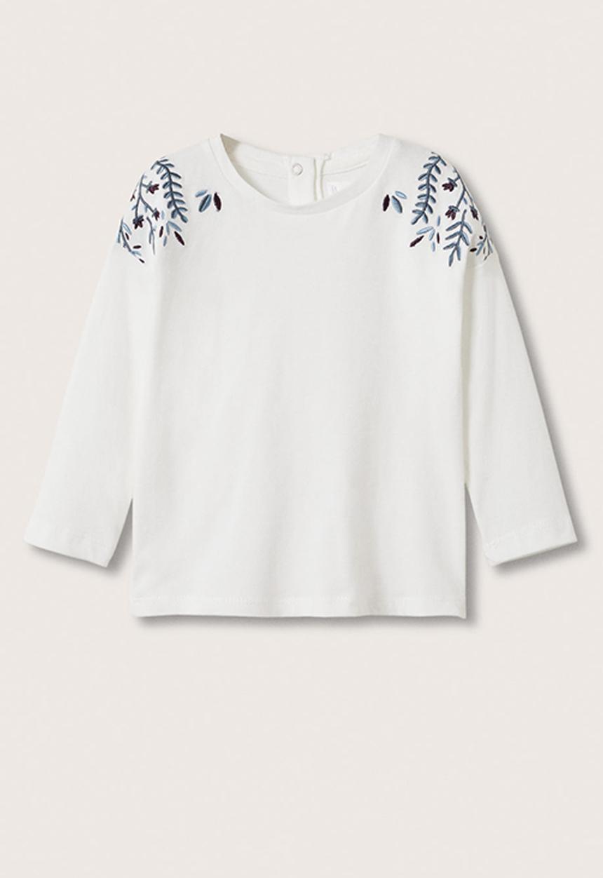 MANGO - T-shirt flores - white