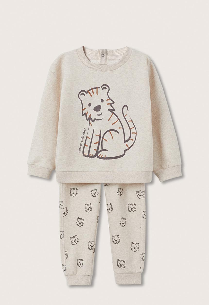 MANGO - Tracksuit sweetpa - light pastal brown