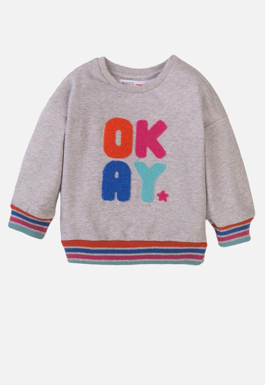 MINOTI - Okay dropped shoulder marl sweater - grey