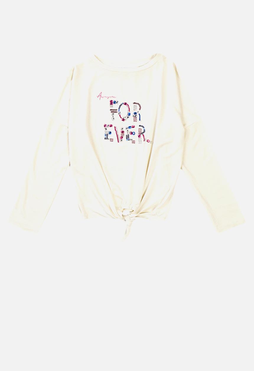 MINOTI - Forever tie front top - cream