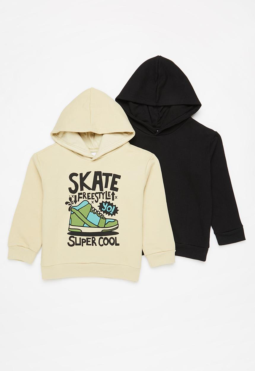 Pop Candy - Boys Hoodie 2 pack - black & khaki