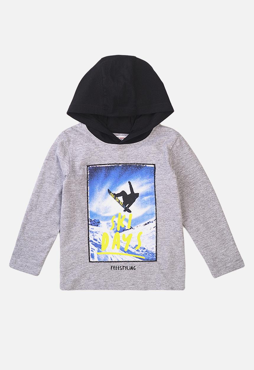 MINOTI - Ski days hooded top - grey