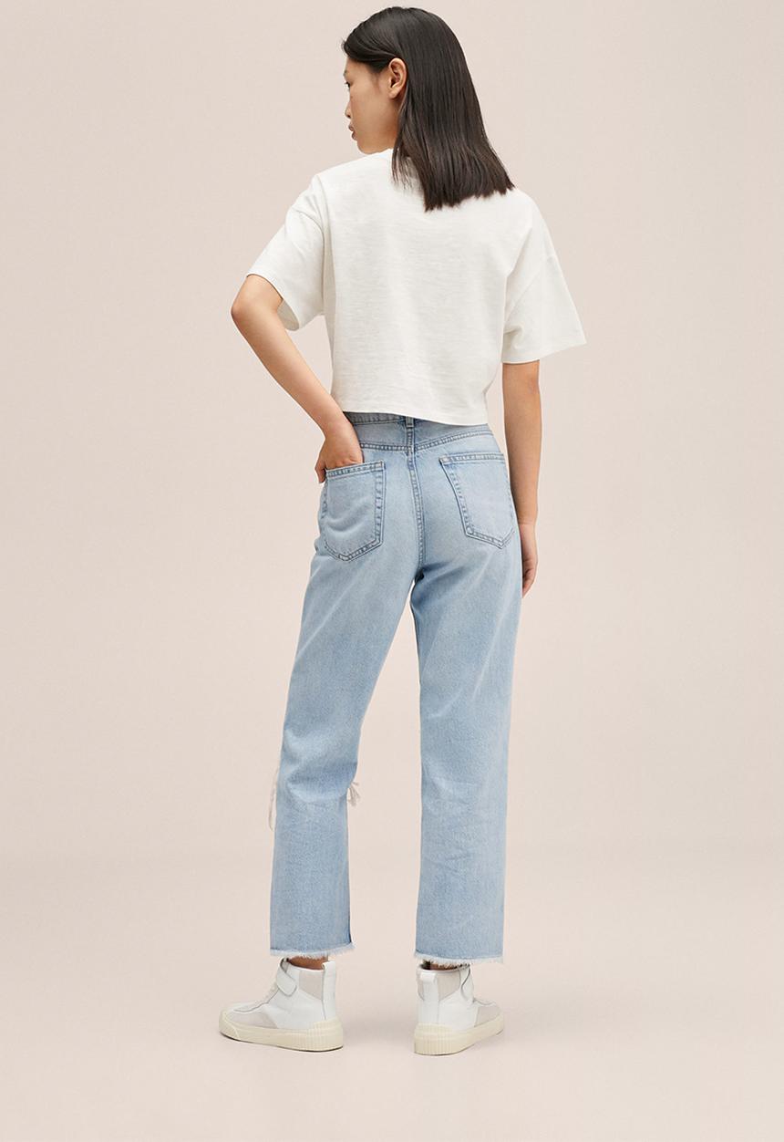 MANGO - Jean rotos - light blue