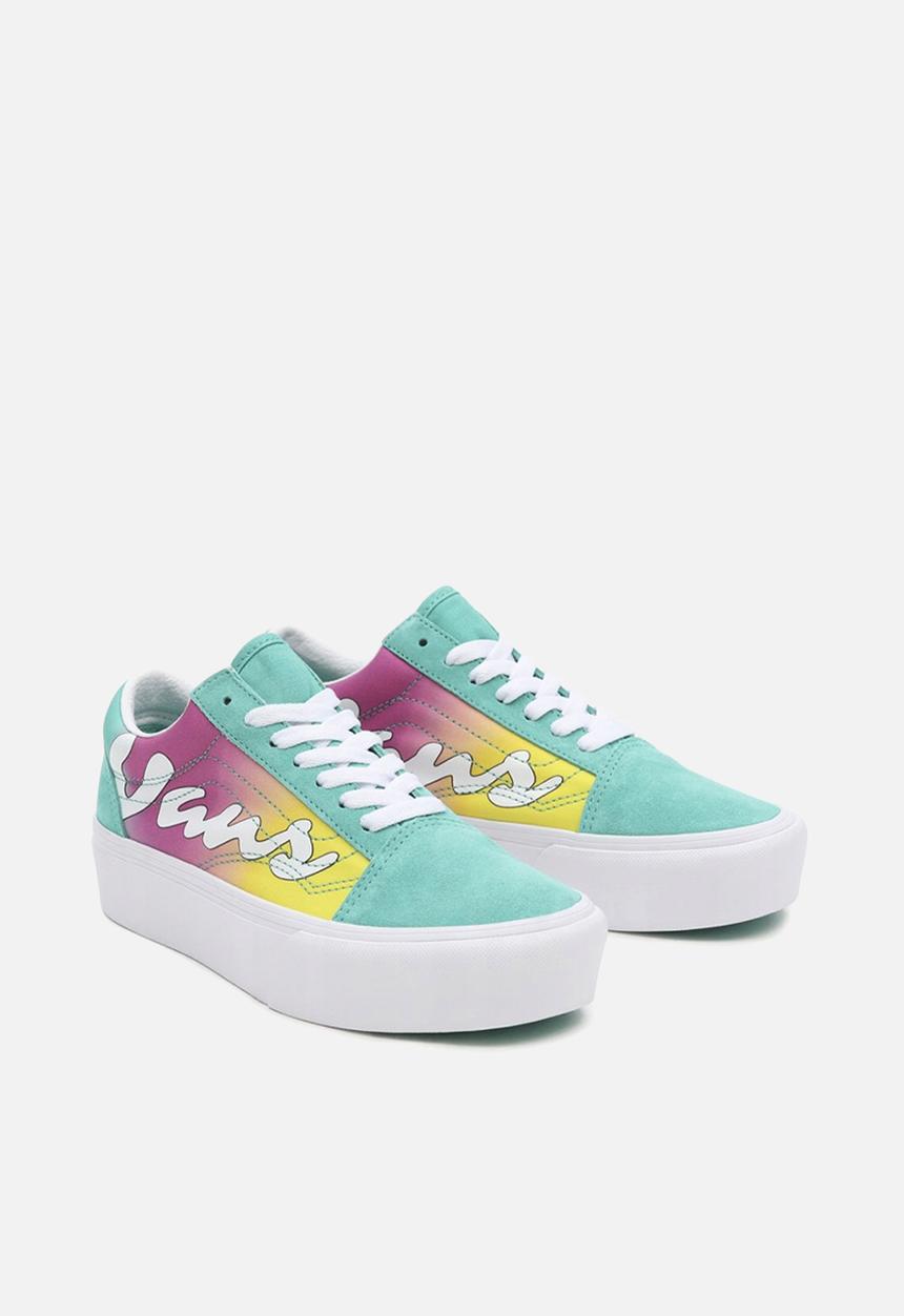 Vans - Old Skool platform - (spring fade) atlantis/true white