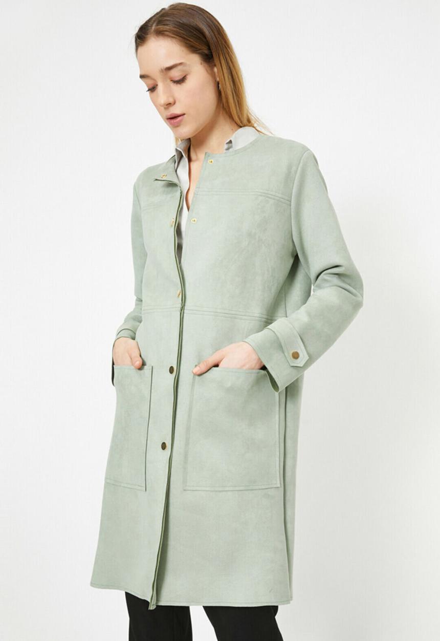 Koton - Relaxed fit trenchcoat - green