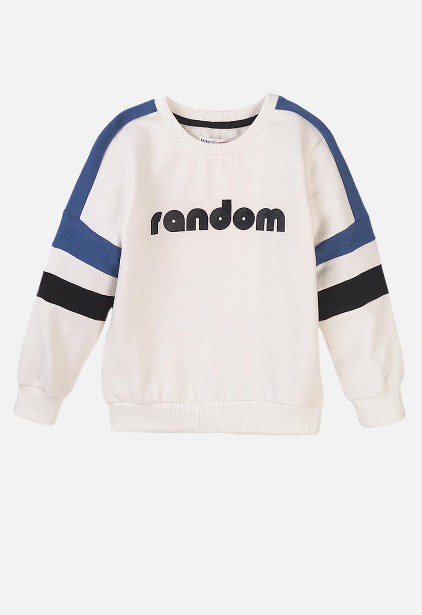 MINOTI - Teen boys random cut & sew sweat top - white