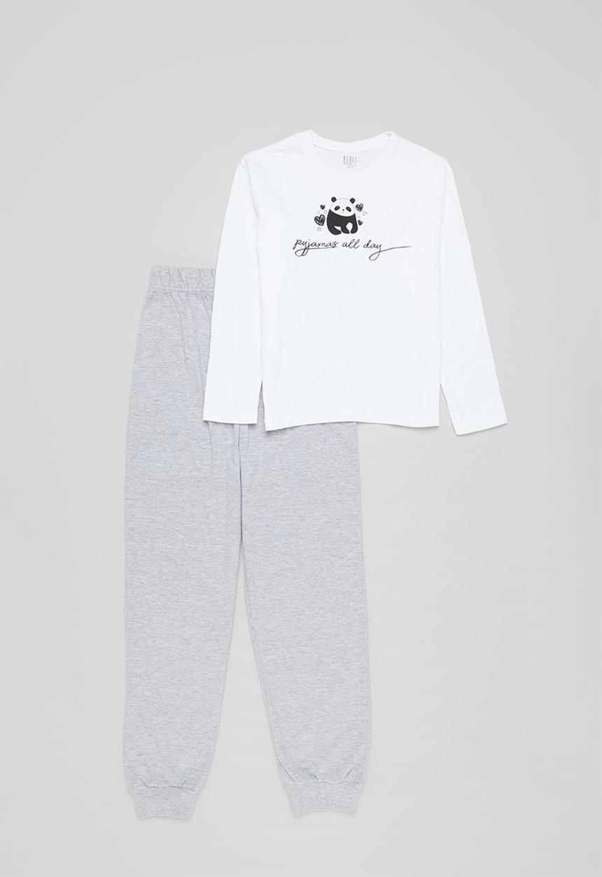 Rebel Republic - Pj set - white & grey