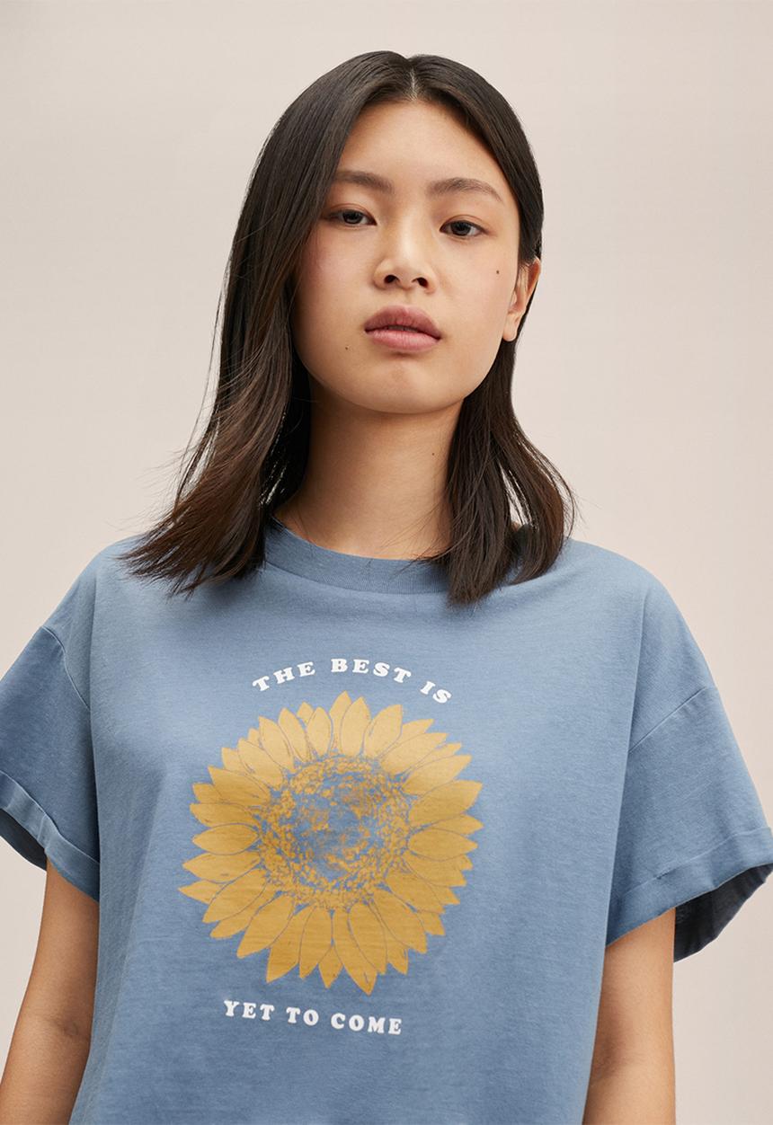 MANGO - T-shirt sun flow - blue