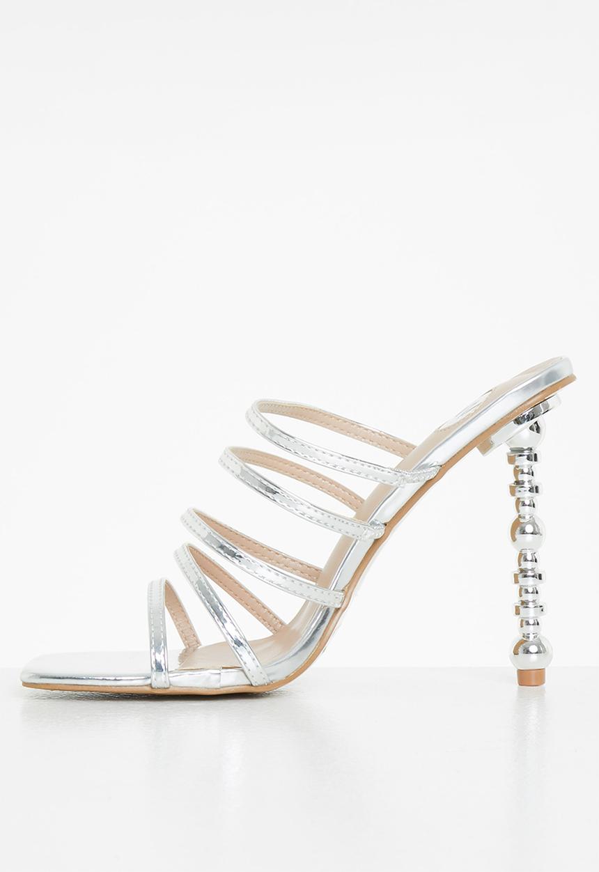 Footwork - Thals square tow mule heel - silver