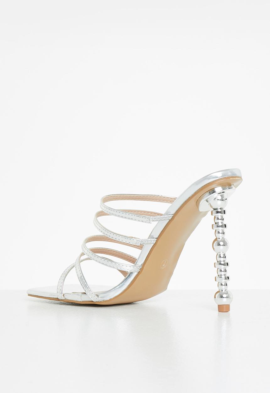 Footwork - Thals square tow mule heel - silver